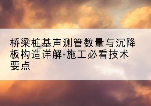临沭桩基需要预埋几根声测管？-桥梁桩基声测管数量与沉降板构造详解-施工必看技术要点
